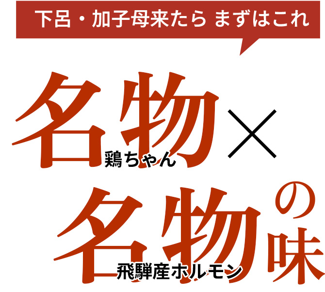 名物鶏ちゃん名物飛騨産ホルモンの味